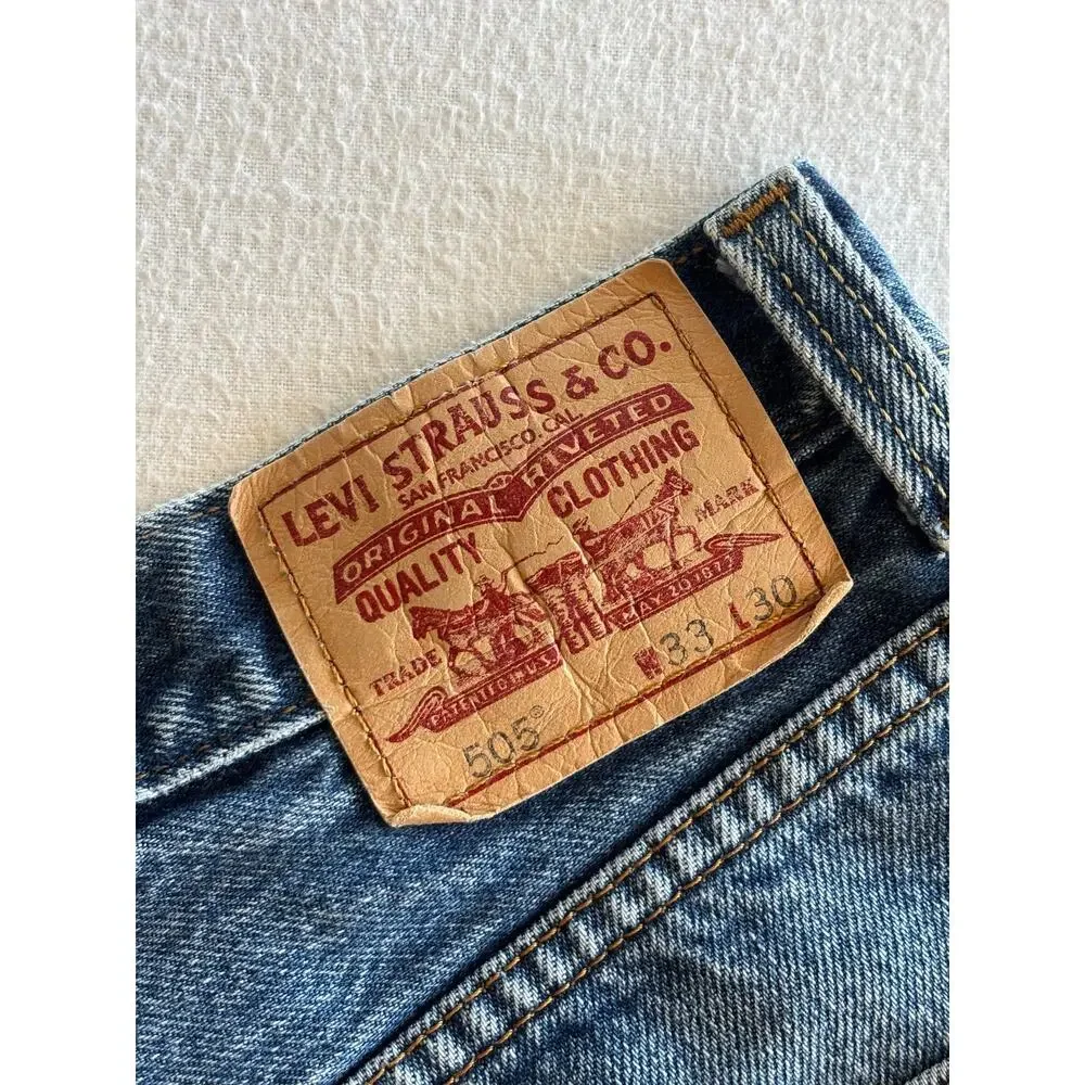 Levi’s 505 Regular Fit Straight Stonewash Blue Jeans Men’s 33X30 Casual
